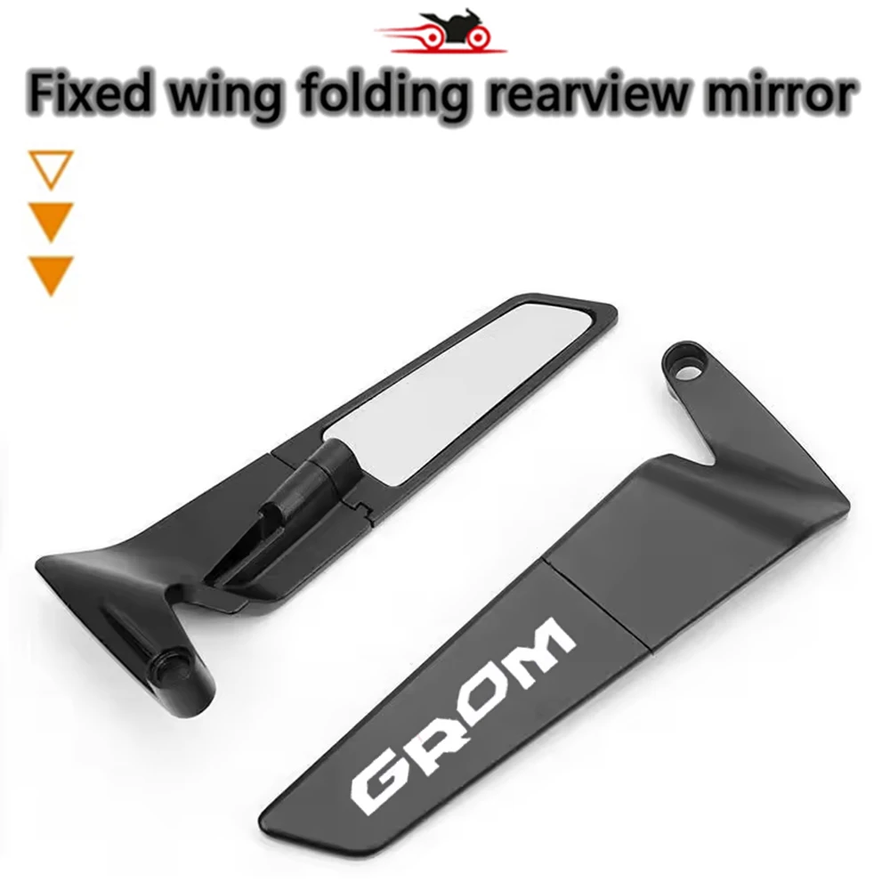 Motorcycle Mirrors Stealth Winglets Mirror Adjustable Mirrors For GROM Tank Pad Grom 125 Motocicletas GROM MSX 125 Msx125 - view 2