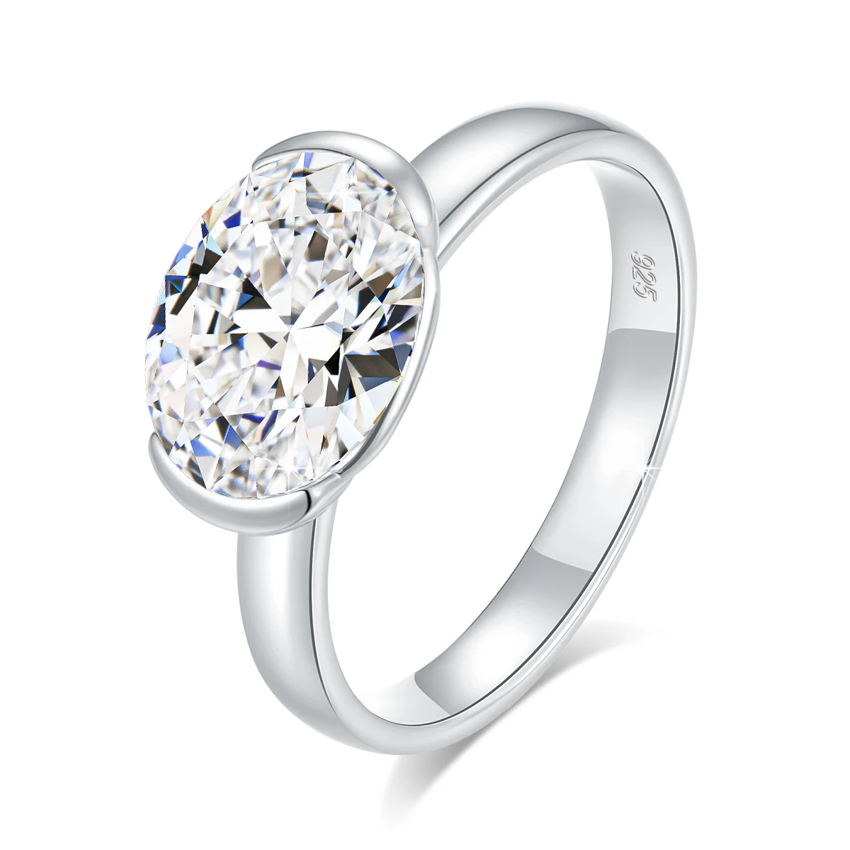 D-Farbe VVS Oval-Schliff Moissanit-Ringe für Frauen 8*10mm 3CT Labor-Diamant 925 Sterling Silber Edelschmuck mit GRA-Zertifikat – Detail 7
