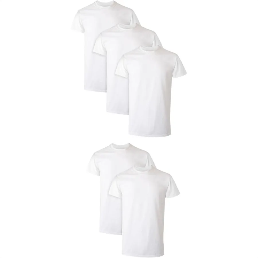 

Men's Performance Undershirt XTemp MoistureWicking Crewneck White 5Pack