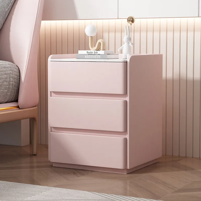 Minimalistic Princess Nightstands Storage Classic French Style Bedside Tables Modern Narrow Mesitas De Noche Furniture For Home