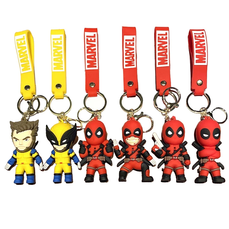 MINISO Anime Cartoon Marvel Captain America Spider-Man Deadpool Car Keychain Men Women Bag Pendant Children Birthday Gift