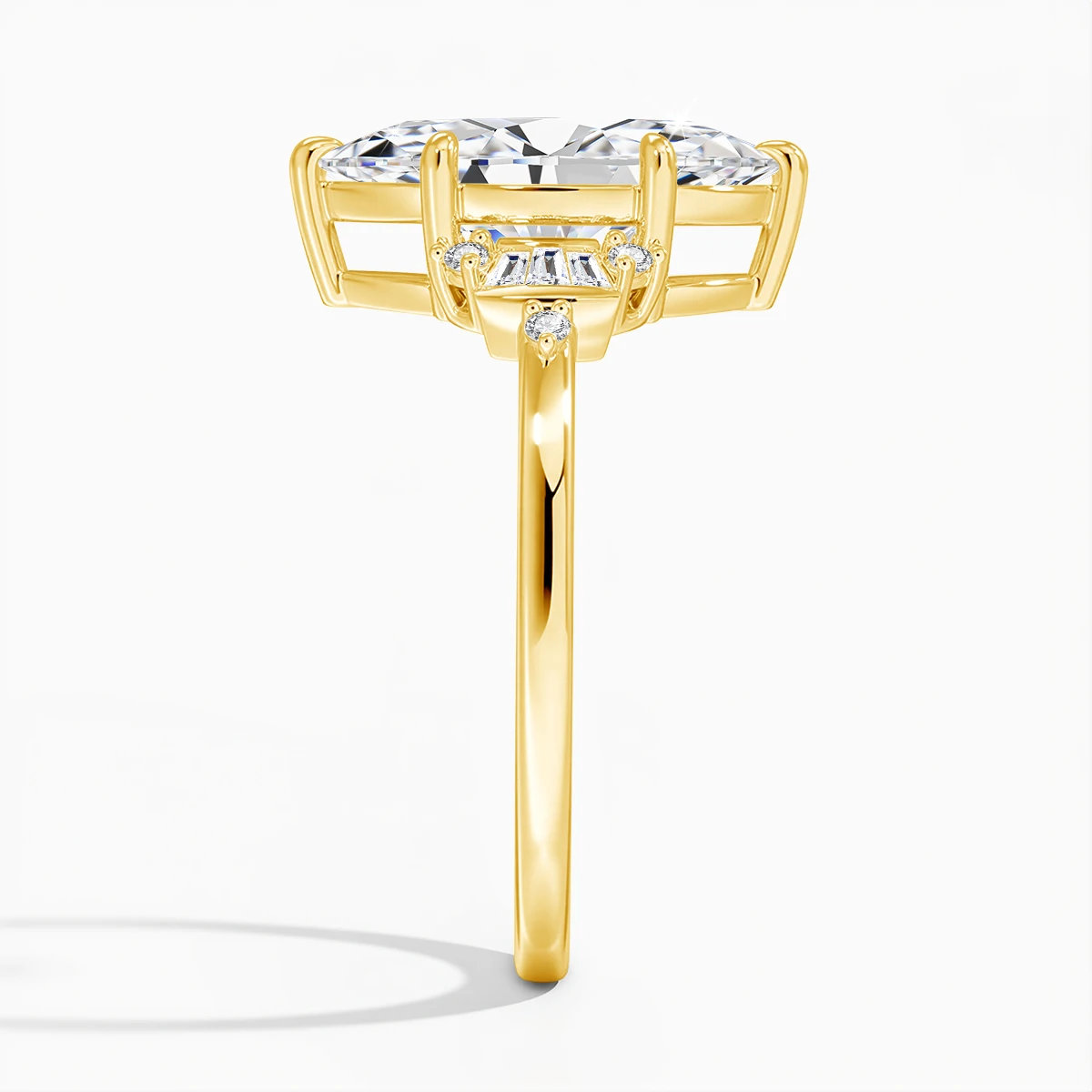 Luxuriöser Marquise-Verlobungsring 3ct 7*14mm Moissanit Laborgezüchteter Diamantschmuck für Damen mit GRA-Zertifikat Hochzeitsgeschenk im Angebot – Detail 5