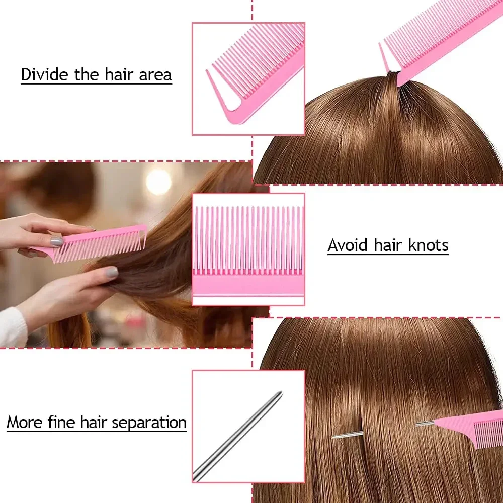 4pcs/set Hair Braiding Tools Hairpin DIY Loop Braider Elastic Hair Bands Remover Cutter Rat Tail Comb Salon Hair Braids Tools