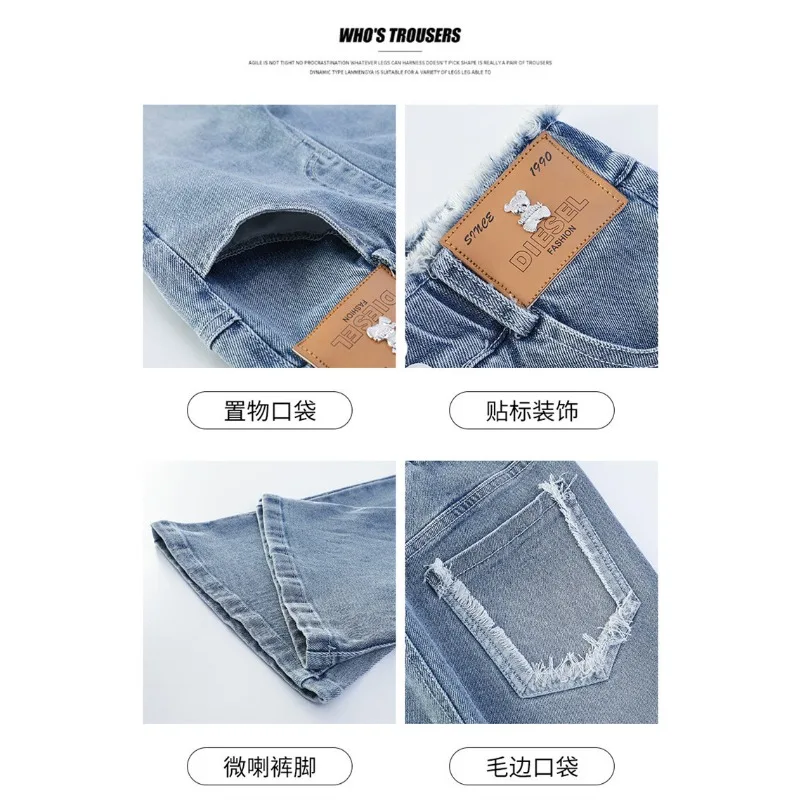 UNITIM Kinder Mädchen Schlaghosen 2026 Herbst 3-14 Jahre Kinder Mädchen Einfache Denim-Hosen Elastischer Bund Junge Teenager Mädchen Jeans – Detail 10
