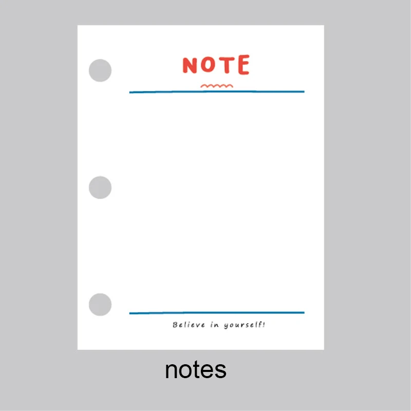 60 Sheet 3 Holes Loose-leaf Notebook Daily Weekly Planner Agenda Notebooks Mini 6x8 Notepad Refill Paper Office School Supplies