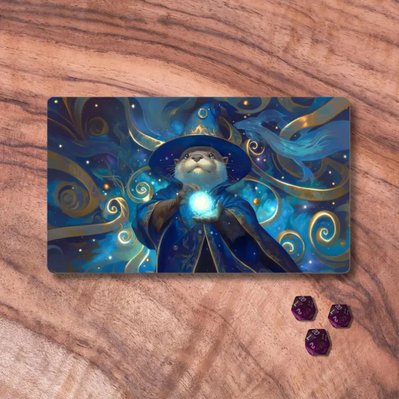 VIKAMA Magic: The Gathering Spielmatte, Otter Wizard-Themen-Sammelkartenspiel-Matte, Geschenk für Gamer