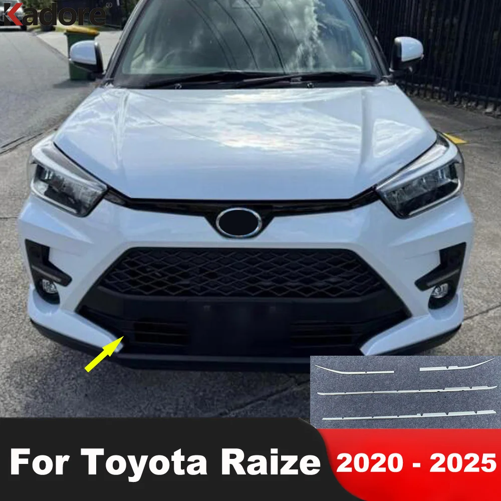For Toyota Raize 2020-2023 2024 2025 Chrome Car Front Lower Grille Grills Cover Trim Cover Molding Garnish Strip Accessories