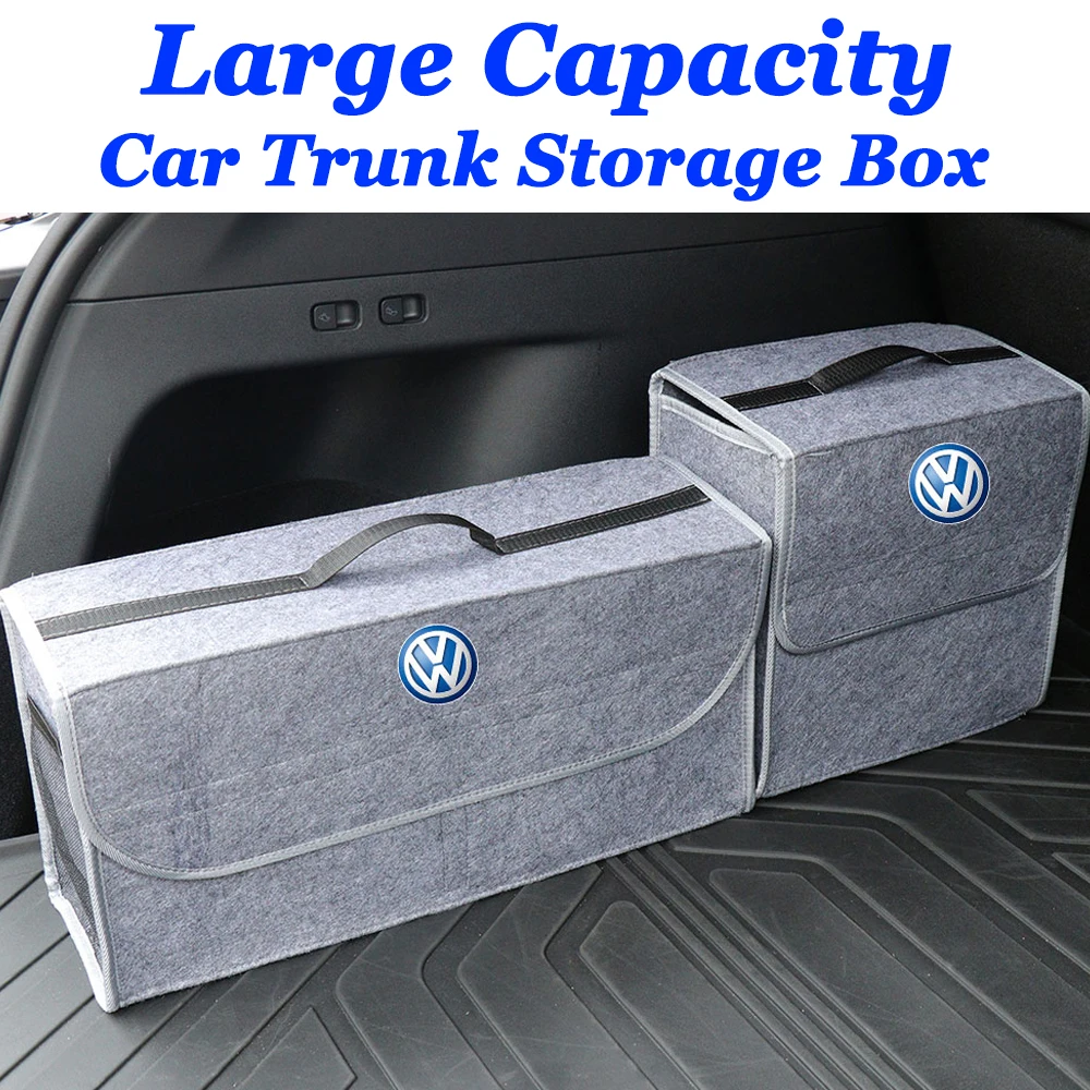 Car Trunk Organizer Box Large Capacity Storage Bag Folding Tidying Accessories for Volkswagen VW RLINE Passat B5 Jetta Golf Polo