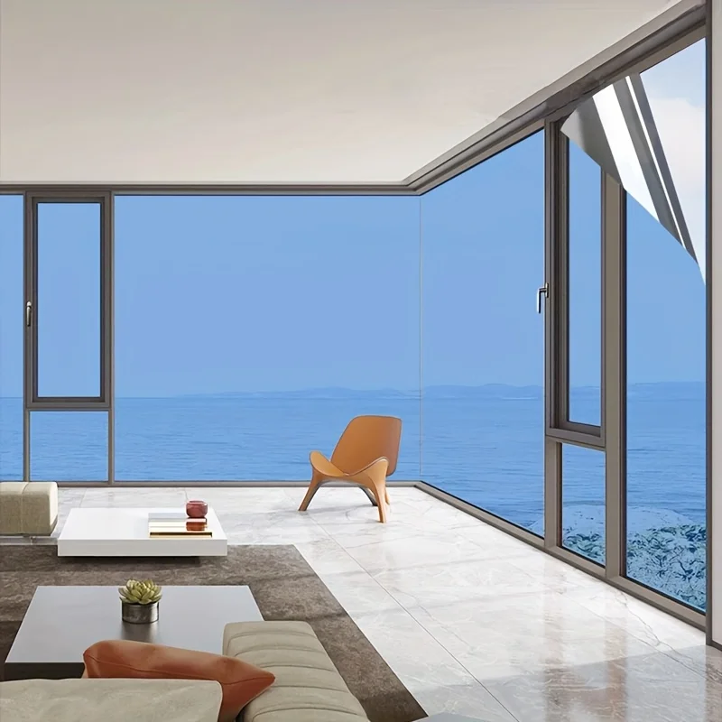 UV Block Window Film Sunlight Reflect Heat Control High Transparency Static Cling Easy Install for Bedroom Living Office Room