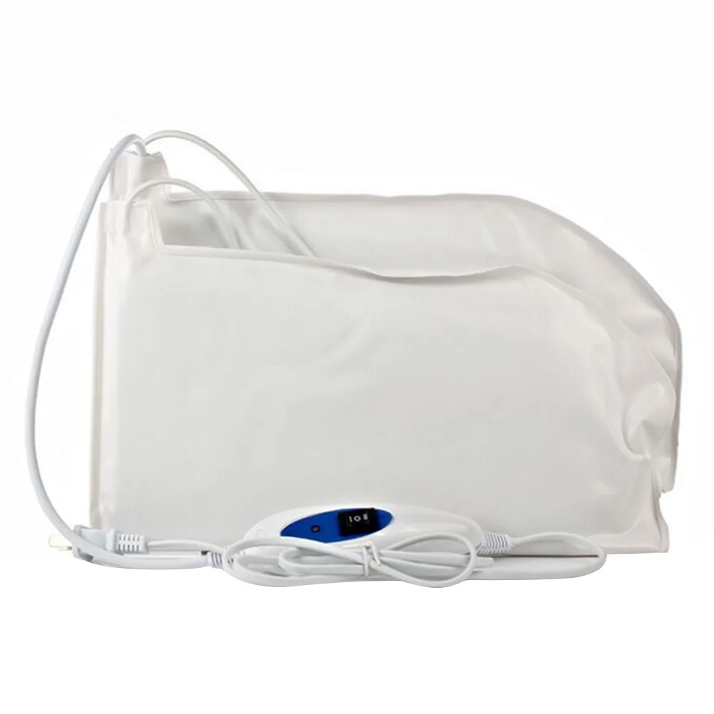 قفازات تسخين كهربائية باللون الأبيض، غطاء سبا يدوي قابل لإعادة الاستخدام للاحتفاظ بالرطوبة، مهدئ وجاف ومريح