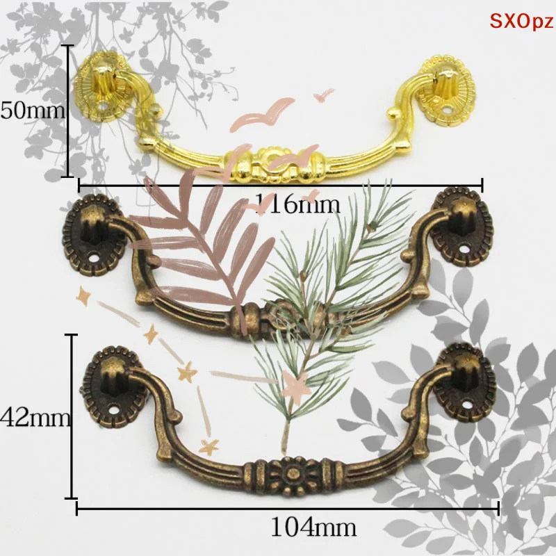 1Pcs Vintage Furniture Handle Retro: Wooden Wine Gift Box Handles Pulls Knob Drawer Cupboard Kitchen Furniture Hardware