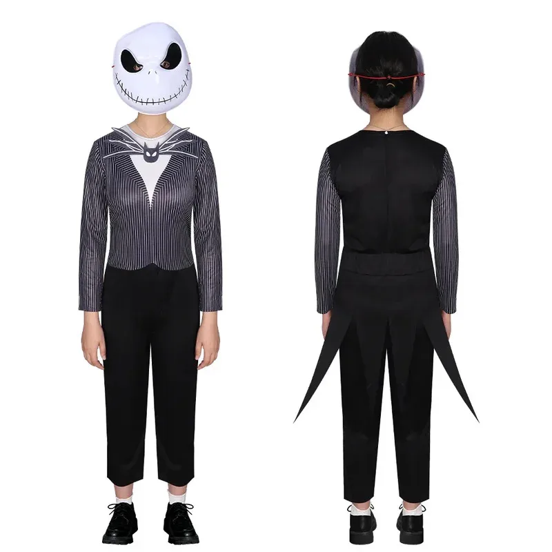 

Детский комбинезон «Кошмар перед Рождеством», костюм для косплея, детский боди Джека Скеллингтона с маской, костюм на Хэллоуин, платье Up5;