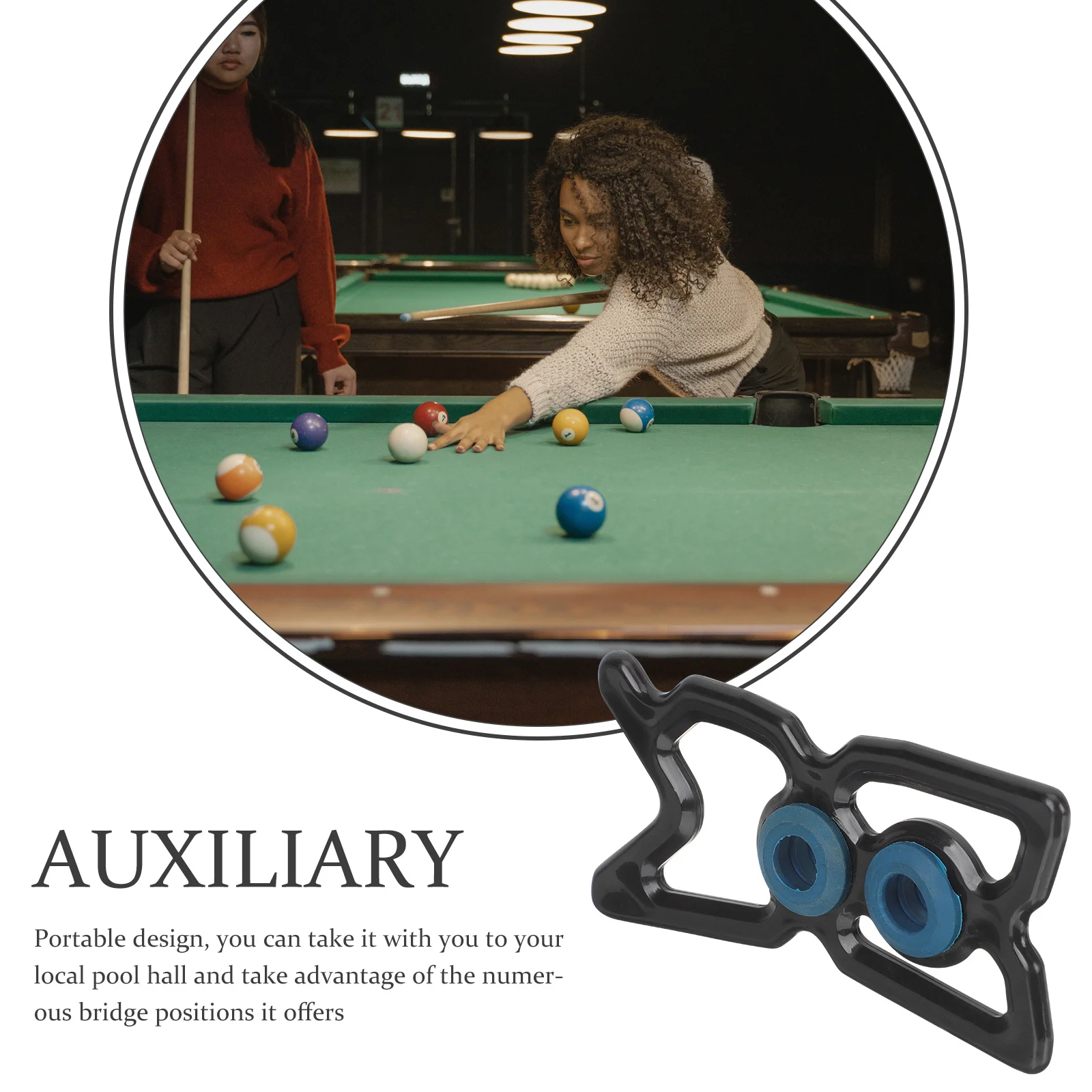 

Billiards Bridge Head Rest for Pool Cue Stick Elevated Clear Ball Angle Support Portable Stable Slide-on Cue Holder for Table