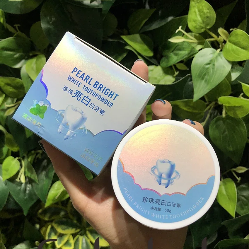 Pearl Bright Teeth Whitening Powder ยาสีฟันแป้ง,ใช้ลบคราบที่เกิดจากชา/กาแฟ/อาหาร,Whiten ฟันสีเหลือง