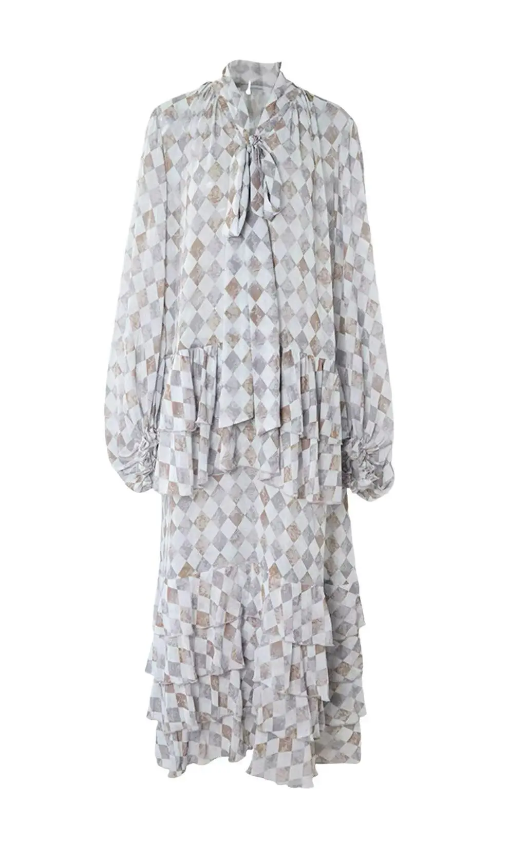 

Grey Floral Print Sleeveless Midi Dress 2025 New Design High Quality As Picutre