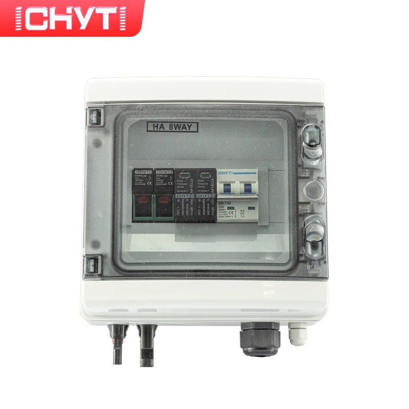 CHYT 1-in-1-out 4-in-1-out 600V 1000V Solar Surge Lightning Protection IP65 Waterproof PV DC Combiner Box