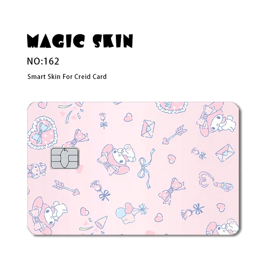 30+New Saniro Hello Kitty Cinnamoroll Melody Kuromi Pompompurin Cartoon PVC Film Skin Sticker for Debit Card Credit Bank Card