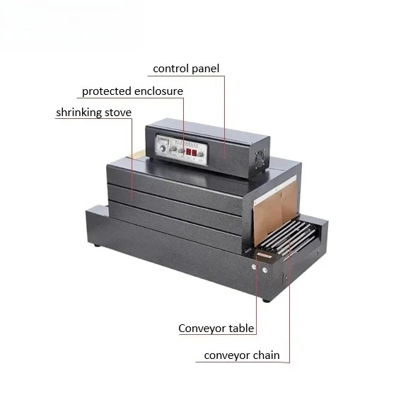 PVC/POFプラスチックシュリンク包装機 BS-4020 チェーン式熱収縮包装機 自動シュリンク包装機 工業用包装機