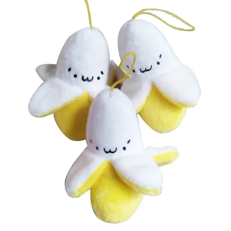 Creatieve banaanvorm hanger sleutelhanger vrouwen meisjes zachte pluche pop bedels voor telefoon portemonnee handtas decoratie kinderen verjaardagscadeaus