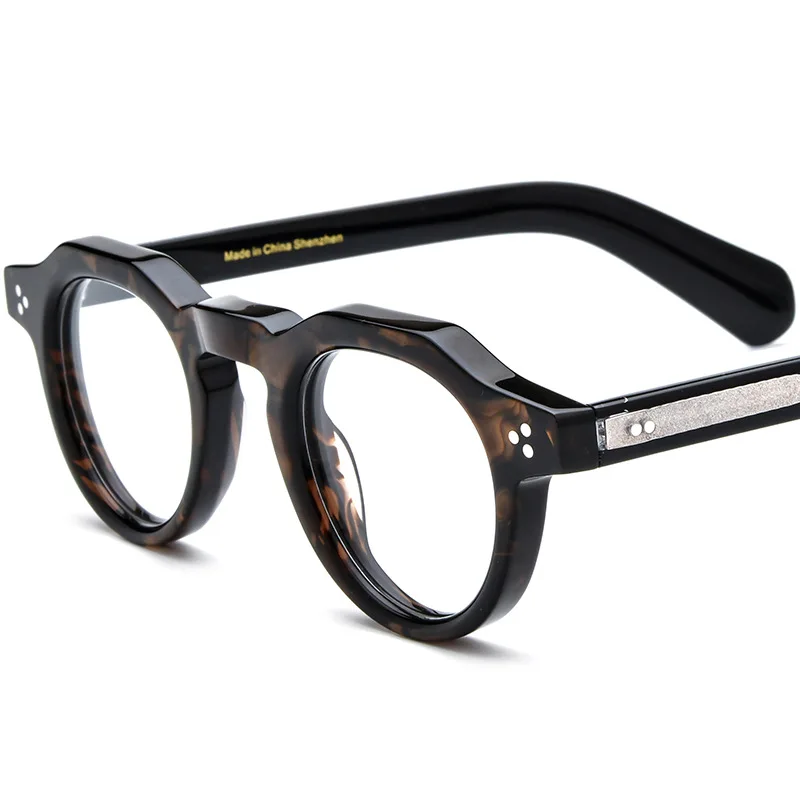 Monture de lunettes rondes en acétate de qualité supérieure pour femmes, anti-lumière bleue, pour la myopie, lunettes de lecture pour hommes, verres optiques sur mesure