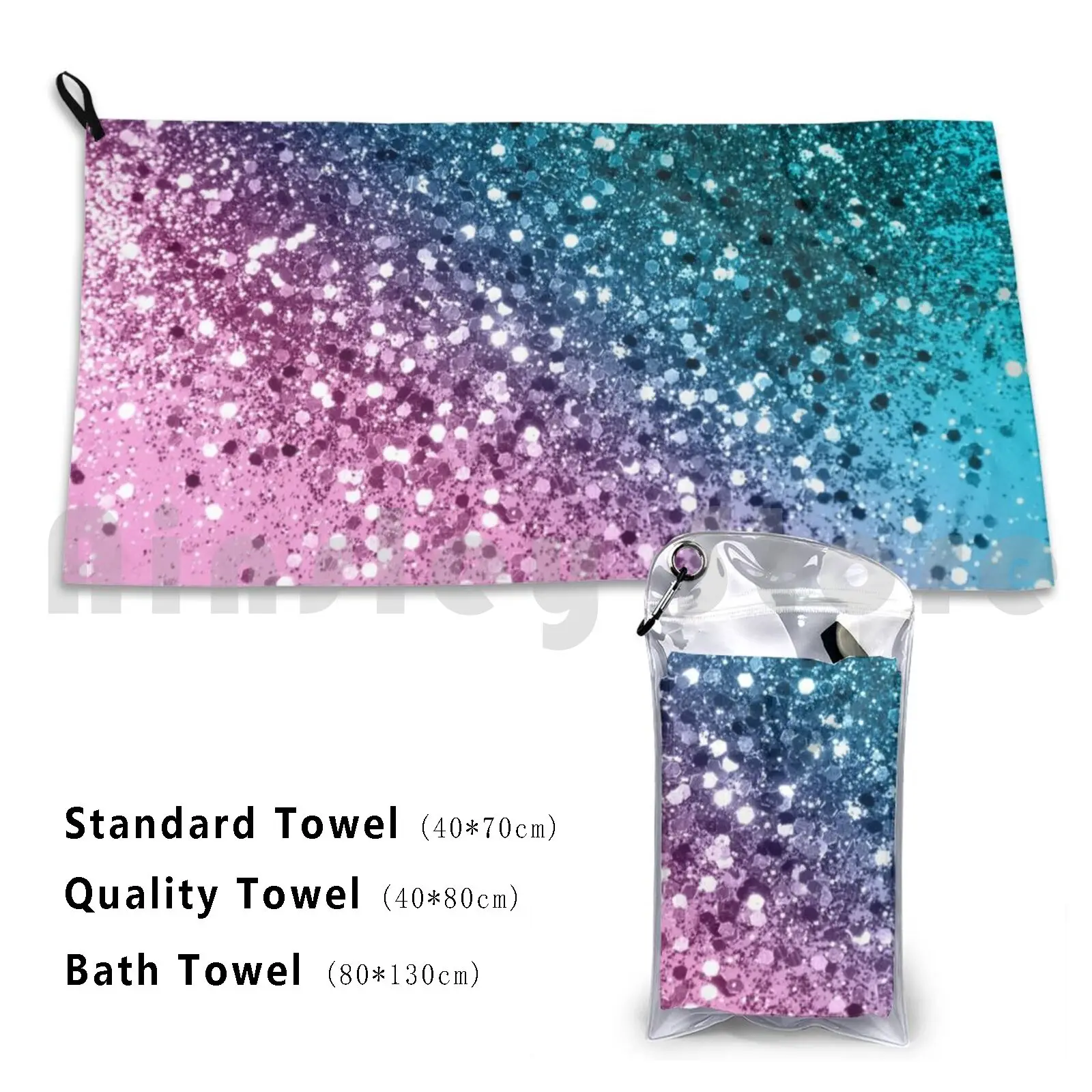 Tropical Beach Lady Glitter #8 #shiny #decor #art Custom Towel Bath Towel Digital Manipulation Color