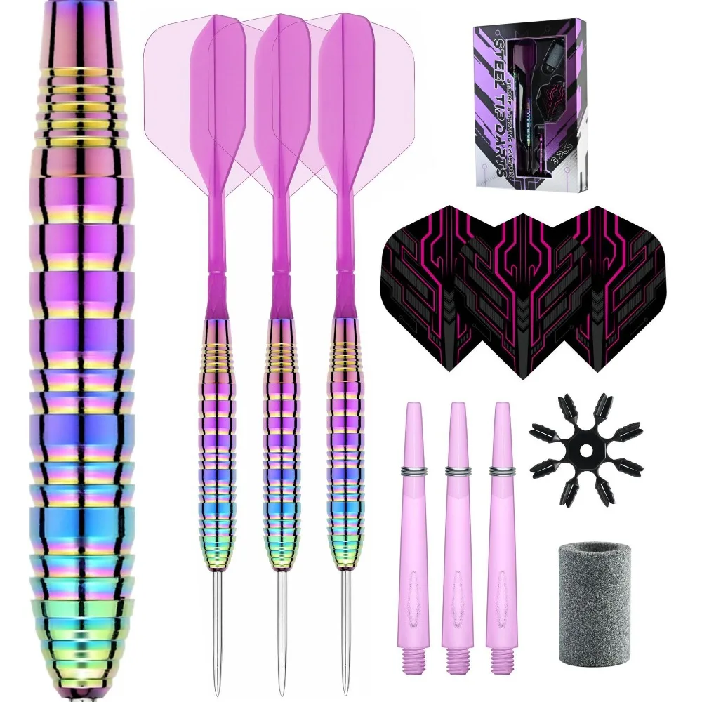 

Colorful Copper Steel Tip Darts Professional Heavy Duty Dart Set with Flights & Shafts for Adults