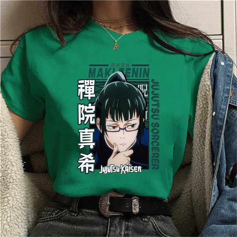 Anime T Shirt Zenin Maki Graphic Printed Round Neck Short Sleeve Women Fashion Casual Loose Tee Tops