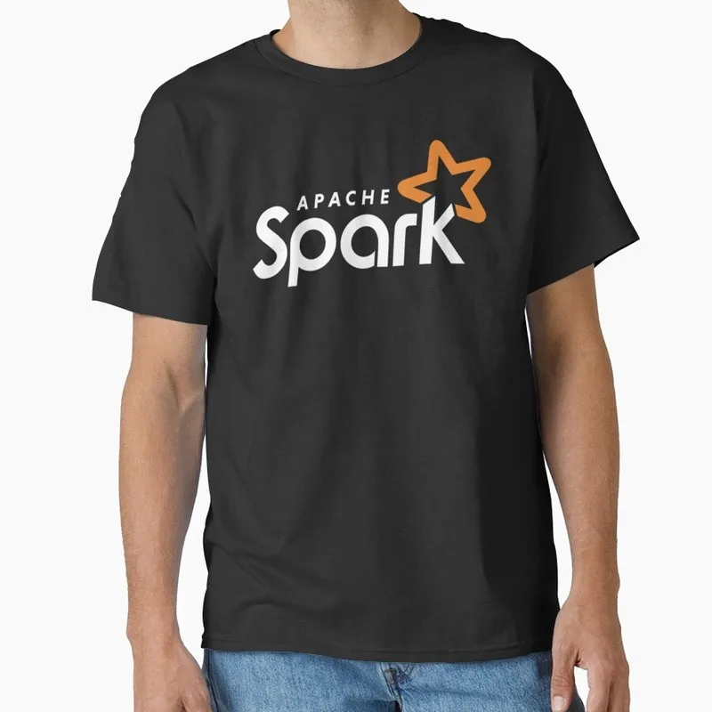 Dark Apache Spark Machine Learning System Graphic T‑Shirt Casual Short Sleeve Tees Geek IT Developer Fan Gift Streetwear