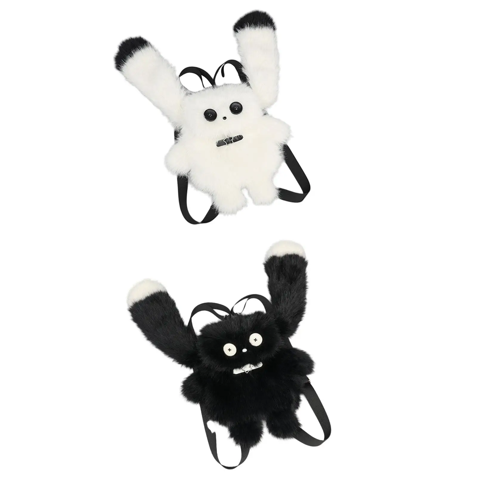 Plüsch-Häschen-Rucksack, Schultasche mit verstellbarem Riemen, weich, für Reisen, lässig, süß