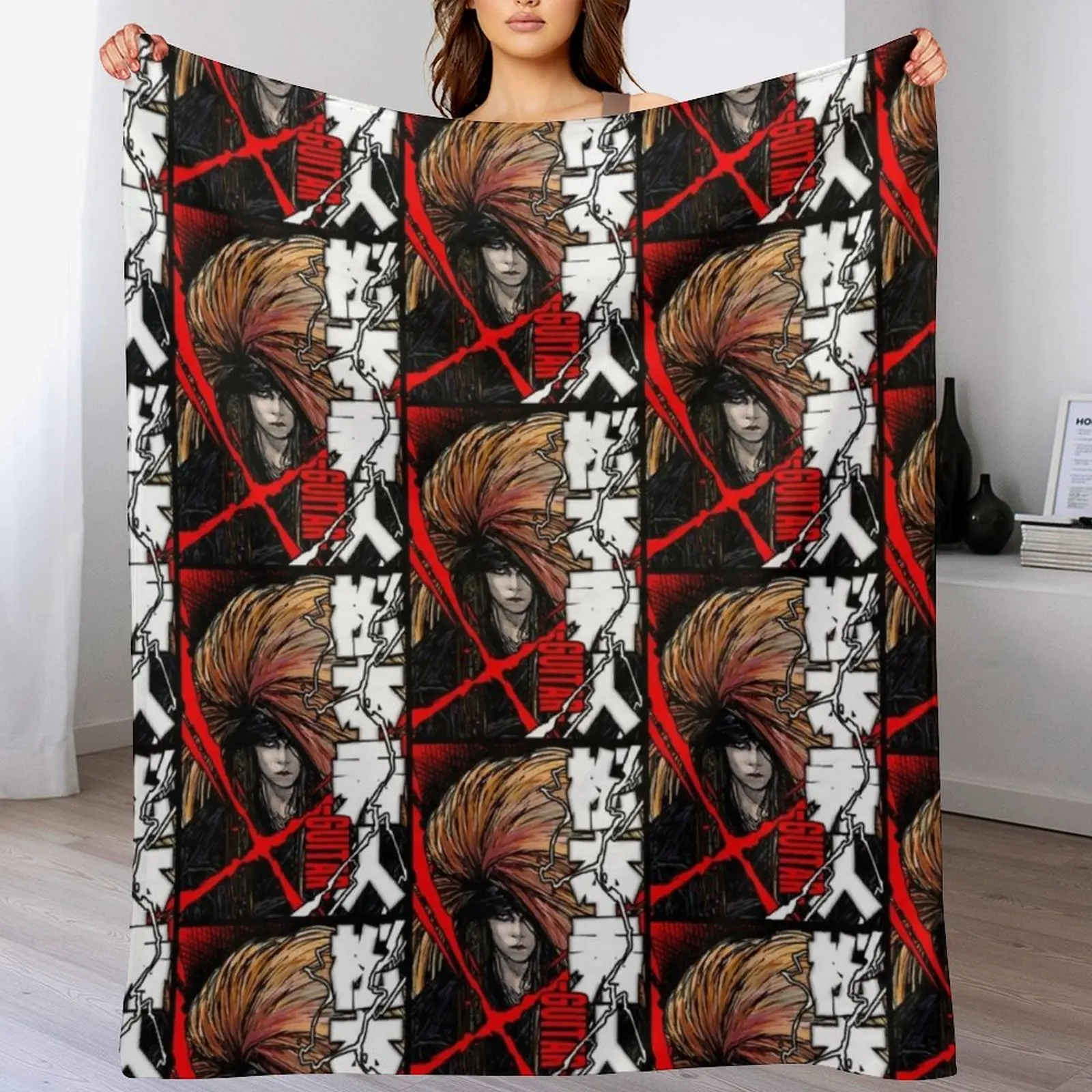 hide (Hideto Matsumoto) de X Japan - Red X Manta promocional resistente a las arrugas y ligera