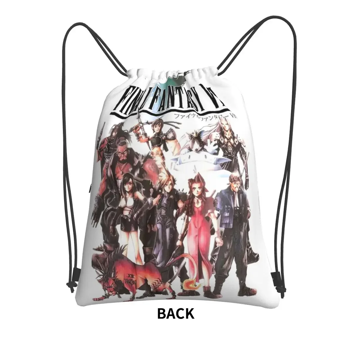 Final Fantasy VII Group Backpacks Drawstring Bag Multi-function Drawstring Bundle Pocket Book Bags For Travel Sport Man Woman