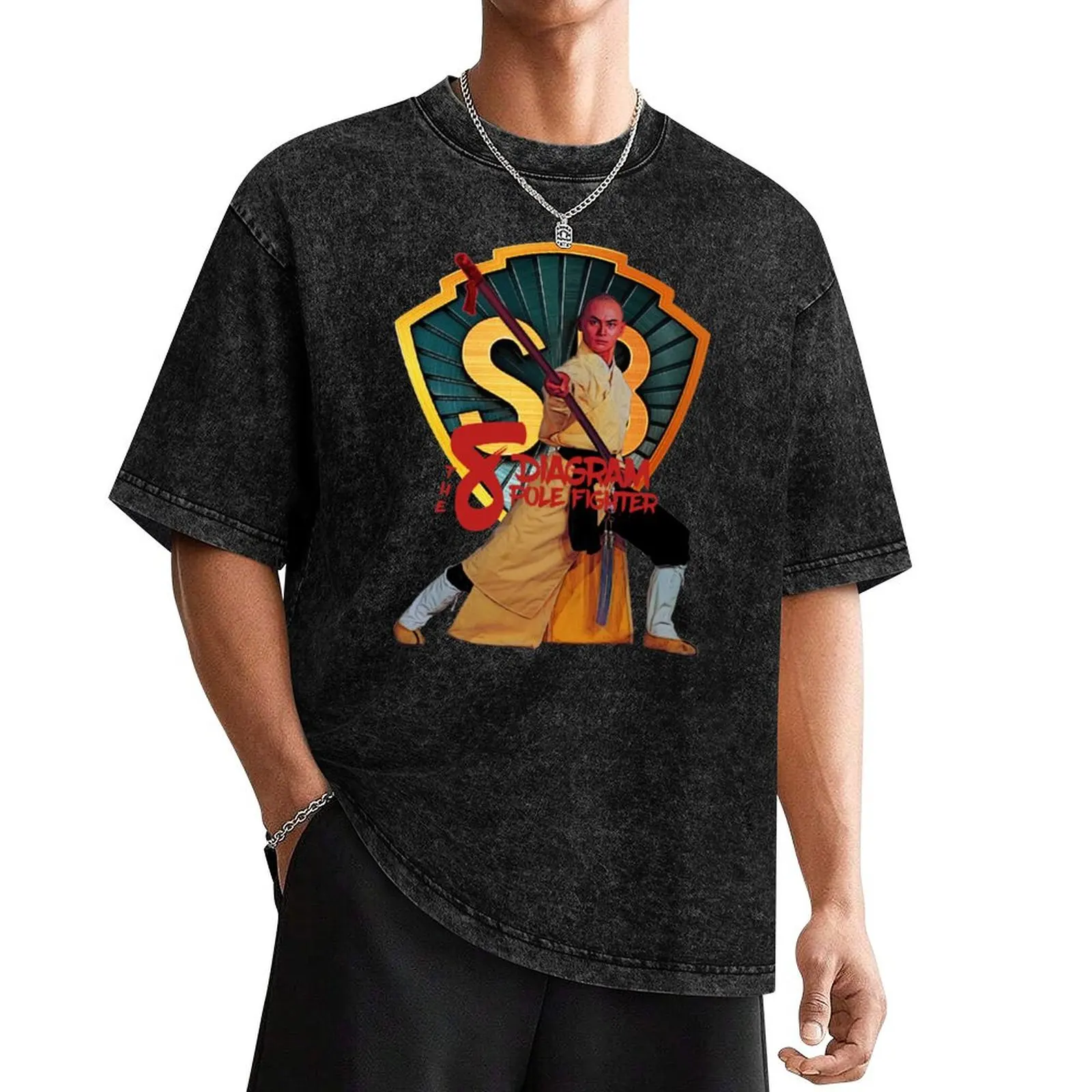 Shaw Brothers Kung Fu Star Gordon Liu The Eight Diagram Pole Fighter T-Shirt plus size clothes mens clothing