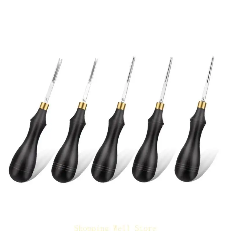 KX4B Кожаные края Skiving Tool Leather Craft Tool с деревянной ручкой кожа