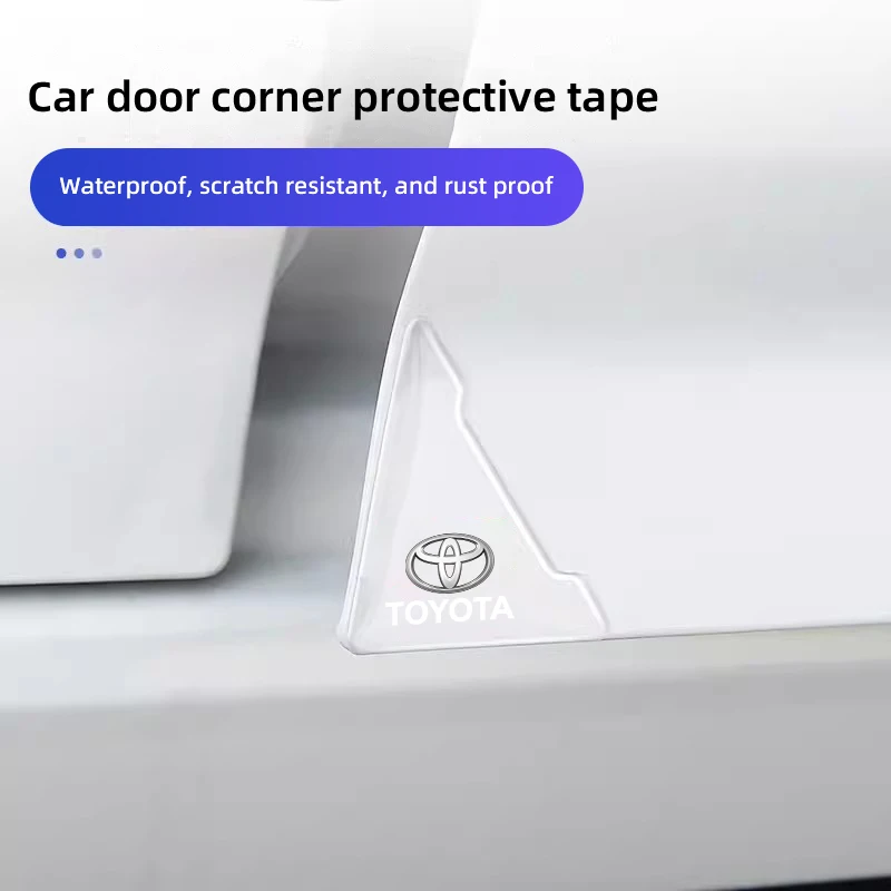 4Pcs Car Door Corner Cover Anti-Scratch Protection Stickers For Toyota 86 Mirai Supra Prado Alphard Vellfire Crown Sequoia Venza