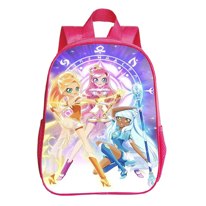 12-calowy różowy plecak Anime LoliRock z nadrukiem tornister dla dziewczynek plecak do przedszkola kreskówka przedszkolne wodoodporne plecaki dla dzieci