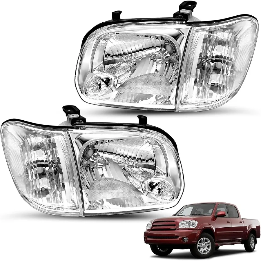 

Фара в сборе, подходит для Tundra 2005 2006 года, 4-дверная двойная кабина Crew 2005-2007, фары Sequoia с угловыми фарами, хромированный корпус Cl