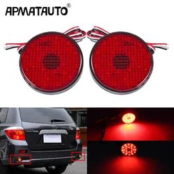 2× Round 5.8CM LED Bumper Reflector Lights for Toyota Highlander Sequoia Noah Fortuner Mitsubithi ASX Tail/Brake Rear Fog Lamps
