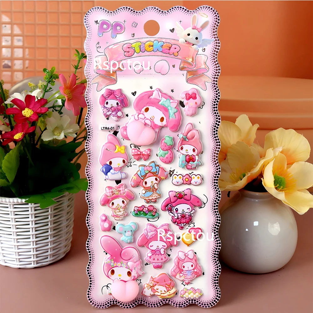 **Funny Creative Sanrio Happy Buttocks Stickers Kuromi Melody Soft Pinched Decompression Toy Decals for Phone Notebook Laptop