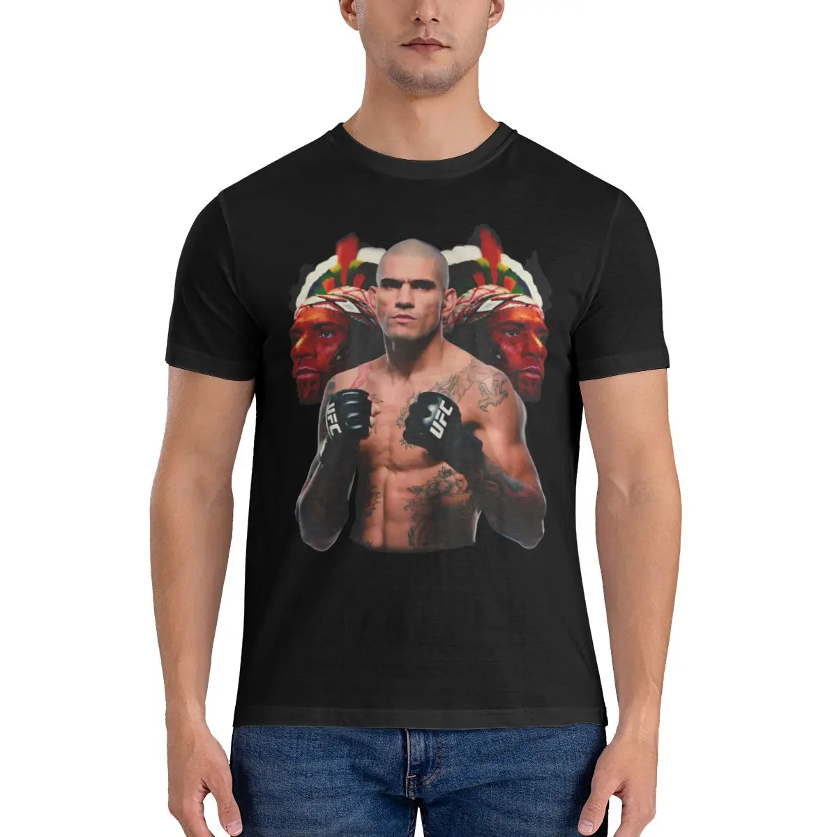 Men's T-Shirts Alex Pereira Vintage Cotton Tee Shirt Short Sleeve Alex Pereira Poatan Fighting Athlete T Shirts Round