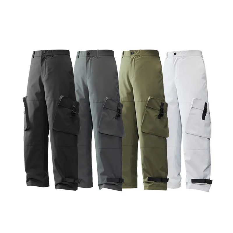 Winter Fleece Ski Pants with Hard Shell Windproof and Cold Resistant Charging Down Pants 90 White Duck Down