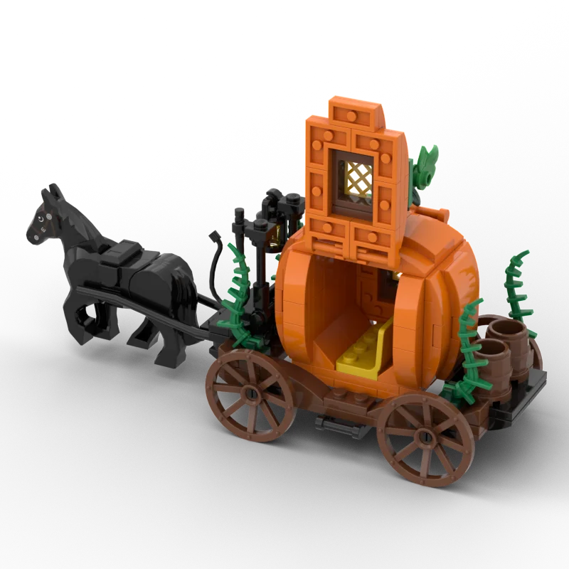 Moc Building Bricks Halloween Model Pumpkin Carriage Technology Modular Blocks Holiday Gifts Toys For Children DlY Sets Assembly