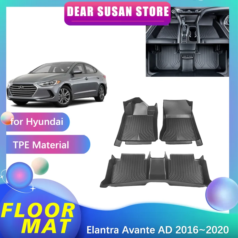 

Car Floor Mat for Hyundai Elantra Avante AD 2016~2020 2017 Waterproof Foot TPE Liner Carpet Interior Pad Custom Cover Accessorie