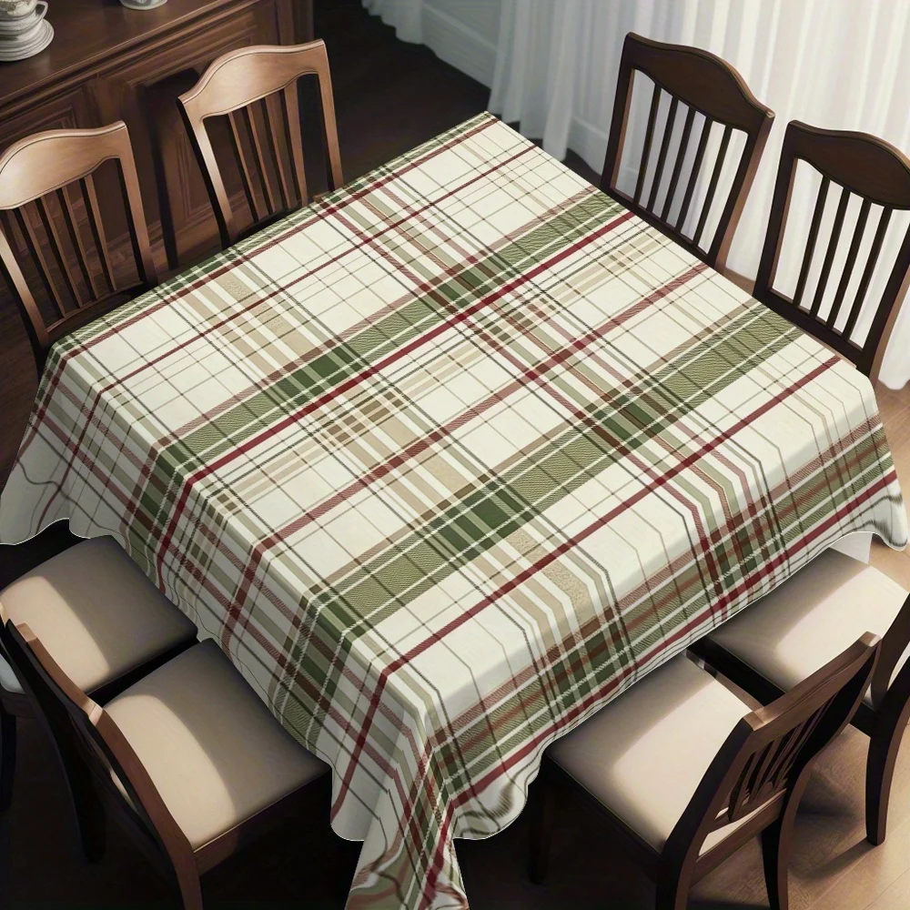 JIT1pc Simple Printed Square Tablecloth, with edge-stitching, dirt-resistant.zyc