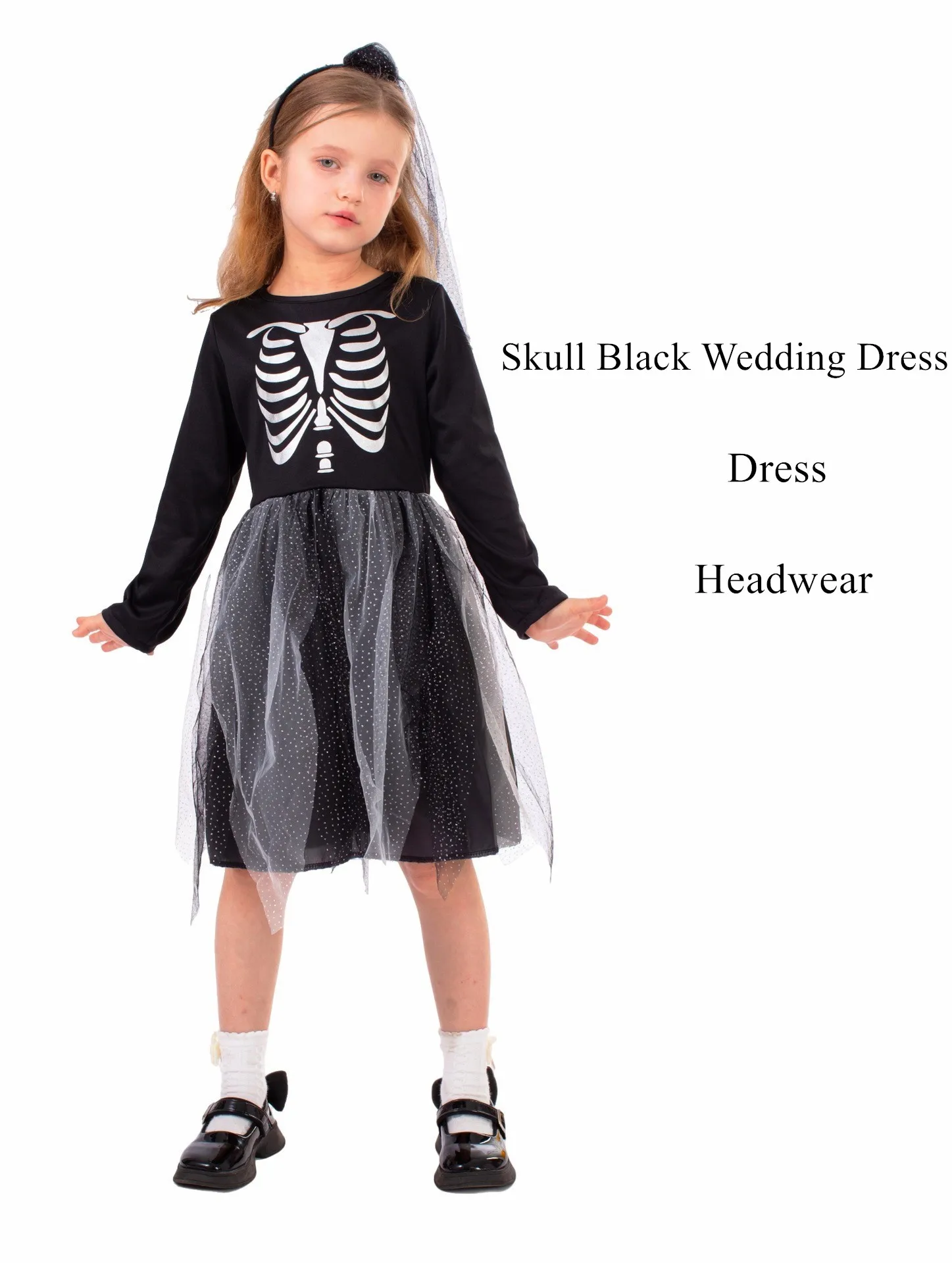 Kids Scary Zombie Vampire Bodysuit Girl Boy Skeleton Ghost Fantasy Masquerade Costume Halloween Party Cosplay Dress