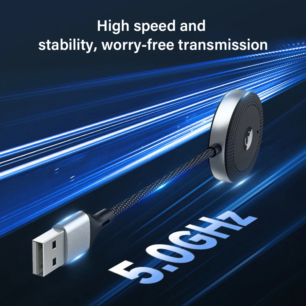 안드로이드 자동 어댑터 용 무선 CarPlay 블루투스 호환 5.0 차량용 어댑터 플러그 앤 플레이 CarPlay AI Box 스마트 미니 동글