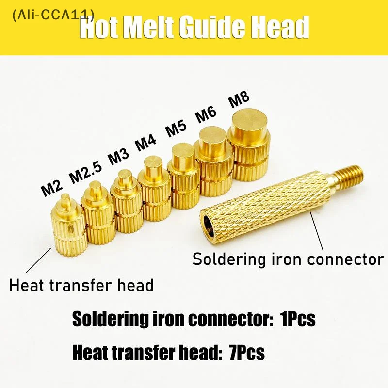 

8Pcs/set Brass Heating Soldering Iron Tips Tools Insert Nut 3D Printer Holt Melt Nuts Implant Tool Iron Connector