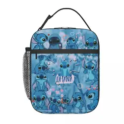 Custom Stitch Ohana Cartoon Lunch Bag Cooler Thermal Insulated Lunch Box for Work Office Picnic Food Portable Tote Bags