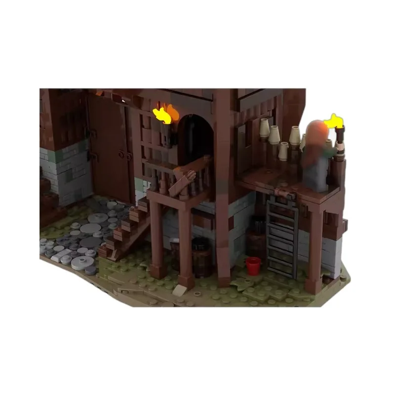 Bloques de construcción Moive Series Rohan Gate MOC- 139386   Anillo Idoras puerta Retro puerta Medieval montaje modelo rompecabezas juguete regalo de cumpleaños