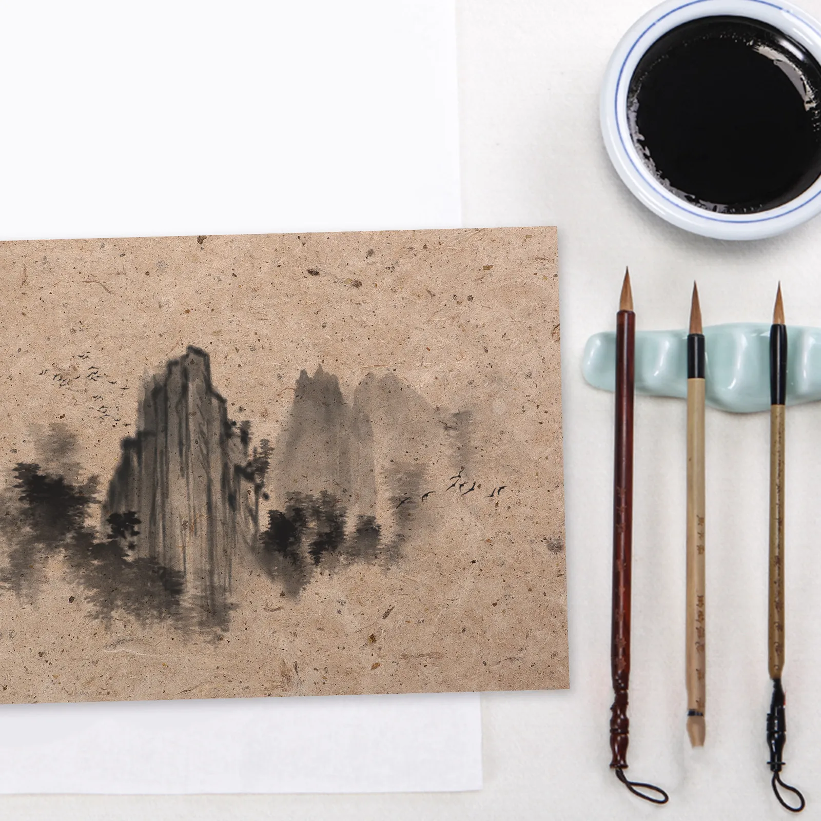 

20Pcs Authentic Chinese Bark Paper 37x27cm Vintage Textured Calligraphy Sheet Ideal for Traditional Painting Decoupage Scrapbook