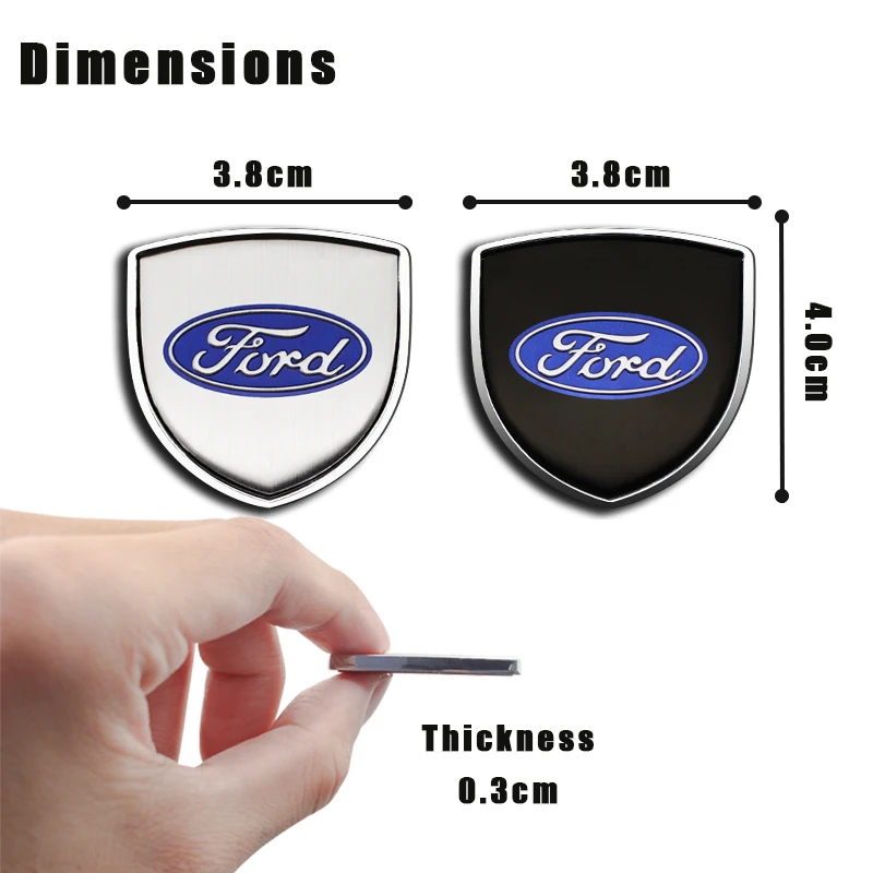 3D shield metal Emblem Badge Decal Auto Car Sticker Decoration Accessories For Focus Mustang Fiesta ST Line Kuga Transit Edge F1